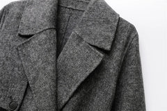 Women Wool Coat With Belt | Double Breasted | Woolen Coat | Trench Coat