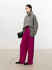 Women Soft Cashmere Sweater | Loose and Thick Turtleneck Pullover Knit