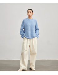 Women Alpaca Sweater | O-Neck | Loose | Knitted Pullover | Winter Sweater