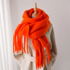 Women Warm Winter Cashmere Scarf | Thick Soft Tassel Shawl | Long Poncho | Echarpe | Pashmina