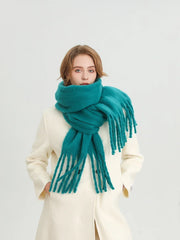 Women Warm Winter Cashmere Scarf | Thick Soft Tassel Shawl | Long Poncho | Echarpe | Pashmina