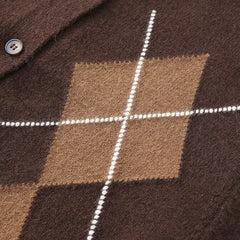 Women Diamond Plaid Round Neck Cardigan | Knitted Sweater | Autumn