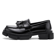 Men Leather Tassel Shoes | Black Loafers | Dress Shoes | Moccasin