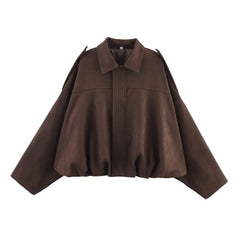 Women Vintage Oversize Bomber Jacket | Loose Jacket