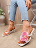 Women Square Toe Flower Heels | Flora | Sandals | Summer | Vacation
