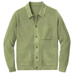 Men Warm Knitted Cardigan | Button Lapel Long Sleeve Sweater