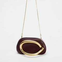 Women Gold Closure Box Clutch Bag | Party Clutch