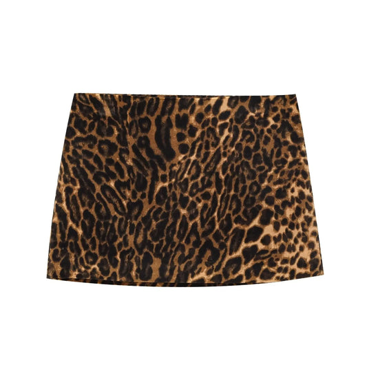 Women Leopard Print Long Sleeve Blazer and Mini Skirt | Animal Print Blazer Two Piece Set
