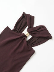 Women Knit Halter Neck Tank Top | Ring Top