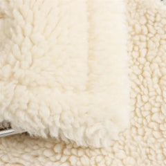 Women White Sherpa Fleece Jacket | Motorcycle Jacket Coat