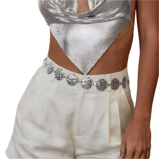 Women Metal Waist Chain Belt | Round Irregular Body Chain