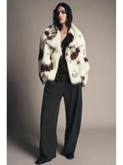 Women Animal Print Plush Coat | Loose | Warm | Thick Fur Jacket