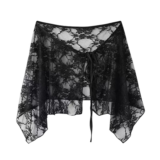 Women Lace Embroidered Cover Up | Lace Skirt | Hip Scarf