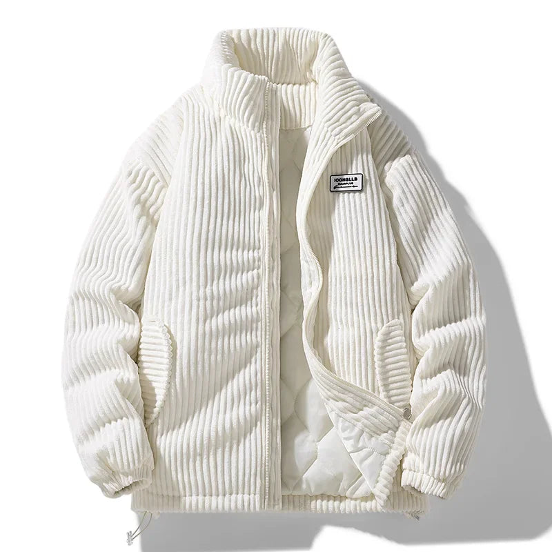 Men Corduroy Puffer Jacket | Windbreaker Jacket | Padded