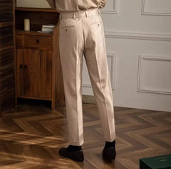 Men Classic Italian Naples Style Pants | Suit Pants | High Waisted | Straight Fit | Formal Business Pants | Thick Trousers