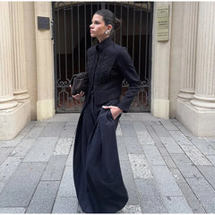 Women Napoleon Jacket | Elegant Office Short Coat | Stand Collar | Spring Jacket | Military Blazer