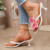 Women Square Toe Flower Heels | Flora | Sandals | Summer | Vacation