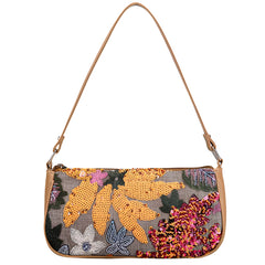 Women Sequin Embroidery Underarm Bag | Flower Pattern Shoulder Bag | Summer Beach Handbag