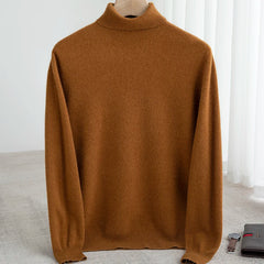 Men Merino Wool Turtleneck Knitted Pullover | Merino Wool Sweater | Cashmere Warm Knit Top