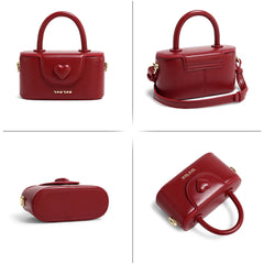 Women Love Box Bag | Red Women Designer Handbag | Heart Bag