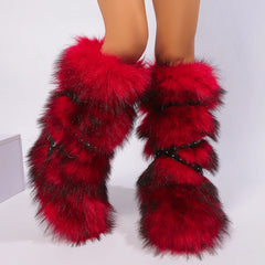 Women Winter Boots | Faux Fur Snow Boots | Warm Long Boots | Plush Over Knee | High Boots | Y2K | Furry Shoes
