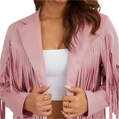 Women Cropped Spring Fringe Jacket | Tassel Jacket