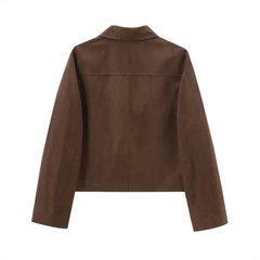 Women Short Suede Jacket | Slim Fit | Autumn Jacket