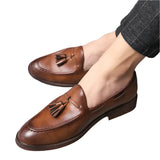 Men Leather Tassel Loafers