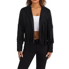 Women Cropped Spring Fringe Jacket | Tassel Jacket