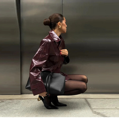Women Vintage Leather Jacket | Skirt | Set | Vintage Short Leather Skirt
