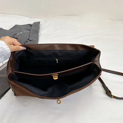 Women French Handbag | Luxury Shoulder Bag | Large Capacity Metal Buckle Tote Bag