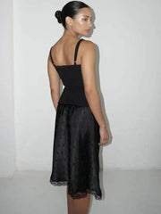 Women Polka Dot Lace Skirt | High Waist | Mini Skirt