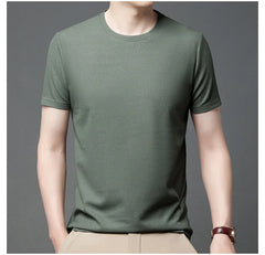 Men Waffle Round Neck Short Sleeve T-shirt | Summer Top
