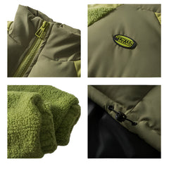 Unisex Sherpa Warm Puffer Jacket | Casual Loose Parka Jacket | Winter Cotton Coat