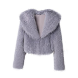 Women Fluffy Cropped Fur Coat