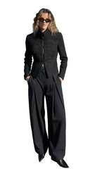Women Napoleon Jacket | Elegant Office Short Coat | Stand Collar | Spring Jacket | Military Blazer