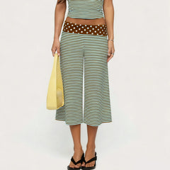 Women Gaucho Pants | Low Rise | Cropped | Wide Leg Capri Pants | Summer