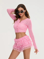 Women Lace Bloomers Shorts | Casual | Summer | Layered Ruffle Shorts | Vacation | Beach