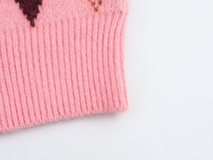 Women Argyle Cardigan | Casual | Knitted | Elegant Sweater | Long Sleeve | Knitwear