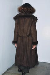Women Winter Long Coat | Fur Collar | Belted | Mid-Length