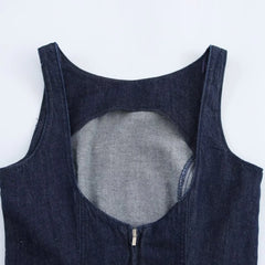 Women Denim Dress | Backless Mini Dress | Evening Dress