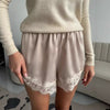 Women Satin Lace Trim Shorts | Boxer Shorts | Loungewear | Silk