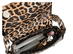 Women Leopard Print Underarm Bag | Cheetah Print Leather Shoulder Bag