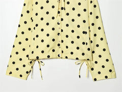 Women Polka Dot Jacket | Long Sleeve | Loose Coat