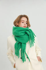 Women Warm Winter Cashmere Scarf | Thick Soft Tassel Shawl | Long Poncho | Echarpe | Pashmina