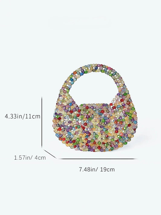 Women Colorful Beaded Handbag | Evening Party Bag | Glittering Handbag