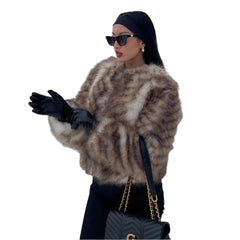 Women Furry Cropped Fur Coat | Fluffy Short Fur Jacket
