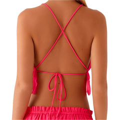 Women Summer Coquette Cropped Cami Top | Backless Spaghetti Straps Tank Top