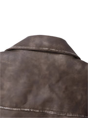 Women Washed Leather Jacket