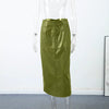 Woman Leather Two Piece Set | Leather Jacket | Straight Long Leather Skirt | Autumn | Stand Collar Zipper Jacket